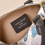  Louis Vuitton Nano Speedy M29149 Monogram Eden floral mini handbag with leather handle and shoulder strap