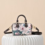  Louis Vuitton Nano Speedy M29149 Monogram Eden floral mini handbag with leather handle and shoulder strap