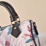  Louis Vuitton Nano Speedy M29149 Monogram Eden floral mini handbag with leather handle and shoulder strap