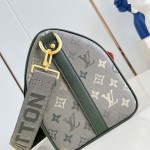 Louis Vuitton Keepall Bandoulière 35 Monogram Eclipse travel bag M27054 with leather handles and adjustable shoulder strap