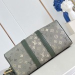 Louis Vuitton Keepall Bandoulière 35 Monogram Eclipse travel bag M27054 with leather handles and adjustable shoulder strap