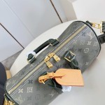 Louis Vuitton Keepall Bandoulière 35 Monogram Eclipse travel bag M27054 with leather handles and adjustable shoulder strap