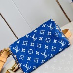  Louis Vuitton Speedy P9 Bandoulière 20 M28185 blue leather handbag with Monogram pattern and detachable strap