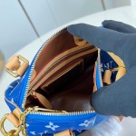  Louis Vuitton Speedy P9 Bandoulière 20 M28185 blue leather handbag with Monogram pattern and detachable strap