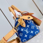  Louis Vuitton Speedy P9 Bandoulière 20 M28185 blue leather handbag with Monogram pattern and detachable strap
