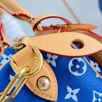  Louis Vuitton Speedy P9 Bandoulière 20 M28185 blue leather handbag with Monogram pattern and detachable strap