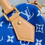  Louis Vuitton Speedy P9 Bandoulière 20 M28185 blue leather handbag with Monogram pattern and detachable strap