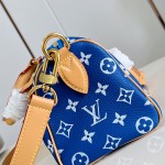  Louis Vuitton Speedy P9 Bandoulière 20 M28185 blue leather handbag with Monogram pattern and detachable strap