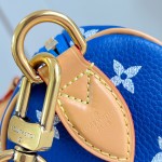  Louis Vuitton Speedy P9 Bandoulière 20 M28185 blue leather handbag with Monogram pattern and detachable strap