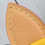 Louis Vuitton Speedy P9 Bandoulière 20 glossy cowhide leather handbag M28186 in yellow and bright red with rolled handles and adjustable shoulder strap