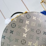 Louis Vuitton Discovery PM M29769 Monogram Surplus backpack with leather trim and front zip pocket