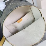 Louis Vuitton Discovery PM M29769 Monogram Surplus backpack with leather trim and front zip pocket