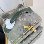 Louis Vuitton Discovery PM M29769 Monogram Surplus backpack with leather trim and front zip pocket