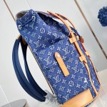 Louis Vuitton Christopher MM M27554 Monogram denim backpack with leather trim and side pockets
