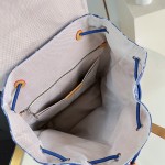 Louis Vuitton Christopher MM M27554 Monogram denim backpack with leather trim and side pockets
