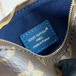 Louis Vuitton Low Key Cabas MM M25341 sky blue leather tote bag with padlock detail and adjustable handles