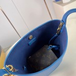 Louis Vuitton All In BB M27370 Low Key grained leather bucket bag with LV padlock and detachable Monogram pouch