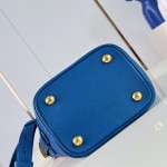 Louis Vuitton All In BB M27370 Low Key grained leather bucket bag with LV padlock and detachable Monogram pouch