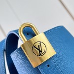 Louis Vuitton All In BB M27370 Low Key grained leather bucket bag with LV padlock and detachable Monogram pouch