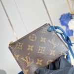 Louis Vuitton All In BB M27370 Low Key grained leather bucket bag with LV padlock and detachable Monogram pouch