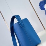 Louis Vuitton All In BB M27370 Low Key grained leather bucket bag with LV padlock and detachable Monogram pouch