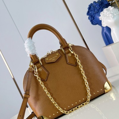 Louis Vuitton - Alma Trunk BB M29445 Black / M29091 Brown Leather Handbag