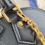 Louis Vuitton Alma Trunk BB M29445 black and M29091 brown leather handbag with padlock and chain detail