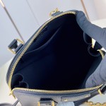 Louis Vuitton Alma Trunk BB M29445 black and M29091 brown leather handbag with padlock and chain detail