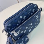 Louis Vuitton Trio Messenger M28618 Monogram Shadow leather messenger bag with detachable coin pouch