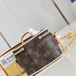 Louis Vuitton Micro Vanity M03772 Monogram canvas mini handbag with metal chain strap