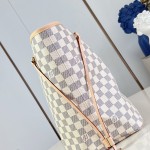 Louis Vuitton Neverfull GM N40602 Damier Ebene canvas tote bag with steel hardware and detachable zip pouch