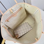 Louis Vuitton Neverfull GM N40602 Damier Ebene canvas tote bag with steel hardware and detachable zip pouch
