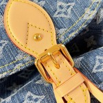 Louis Vuitton Montsouris Cargo M27330 Denim Rendez-Vous backpack with leather trim and braided charm
