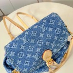 Louis Vuitton Montsouris Cargo M27330 Denim Rendez-Vous backpack with leather trim and braided charm