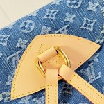 Louis Vuitton Montsouris Cargo M27330 Denim Rendez-Vous backpack with leather trim and braided charm