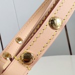  Louis Vuitton Lineup BB M28423 Monogram canvas handbag with leather trim and adjustable shoulder strap