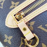  Louis Vuitton Lineup BB M28423 Monogram canvas handbag with leather trim and adjustable shoulder strap