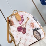  Louis Vuitton Getaway Speedy 30 Soft M29377 Flight Mode canvas handbag with horizontal print and detachable key holder
