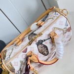  Louis Vuitton Getaway Speedy 30 Soft M29377 Flight Mode canvas handbag with horizontal print and detachable key holder