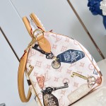 Louis Vuitton Getaway Speedy 30 Soft M29377 Flight Mode canvas handbag with horizontal print and detachable key holder