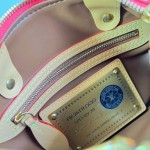 Louis Vuitton Speedy P9 Bandoulière 20 glossy cowhide leather handbag M28186 in yellow and bright red with rolled handles and adjustable shoulder strap