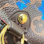 Louis Vuitton Neverfull MM M28918 Monogram Eden floral canvas tote bag with cowhide leather trim and adjustable side laces