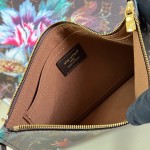 Louis Vuitton Neverfull MM M28918 Monogram Eden floral canvas tote bag with cowhide leather trim and adjustable side laces
