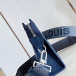 Louis Vuitton Gaston Mini M28818 Monogram Shadow leather crossbody bag with gradient print, woven strap, and detachable card holder