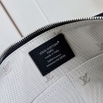 Louis Vuitton Needle M28000 Monogram canvas handbag with leather side bands and top handle
