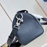Louis Vuitton Needle M28000 Monogram canvas handbag with leather side bands and top handle