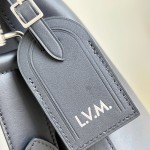 Louis Vuitton Vagabond Hobo M28392 soft tanned leather shoulder bag with an adjustable woven strap, padlock, and LV Blason jacquard lining