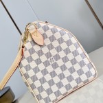  Louis Vuitton Speedy Bandoulière 30 N40908 Damier Azur Canvas Handbag with Braided Leather Handles