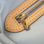  Louis Vuitton Speedy Bandoulière 30 N40908 Damier Azur Canvas Handbag with Braided Leather Handles