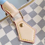 Louis Vuitton Speedy Bandoulière 30 N40908 Damier Azur Canvas Handbag with Braided Leather Handles